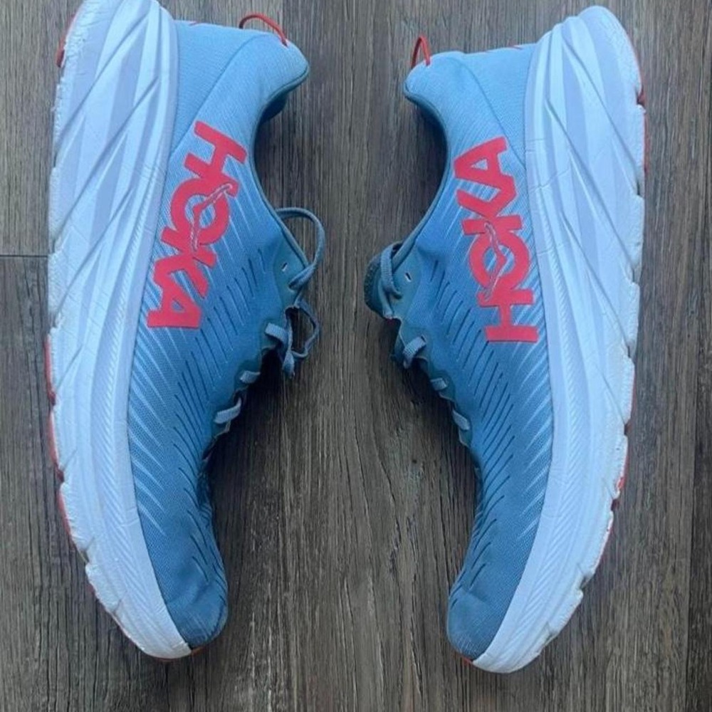 HOKA Rincon 3 men's running shoes in Mountain Spring / Summer Song, size US 12 D